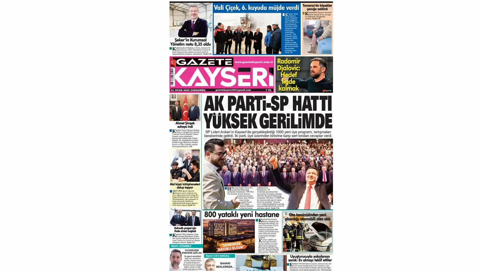 Kayseri gazetelerinde 21 Ocak manşeti ne oldu?  İşte öne çıkan başlıklar!