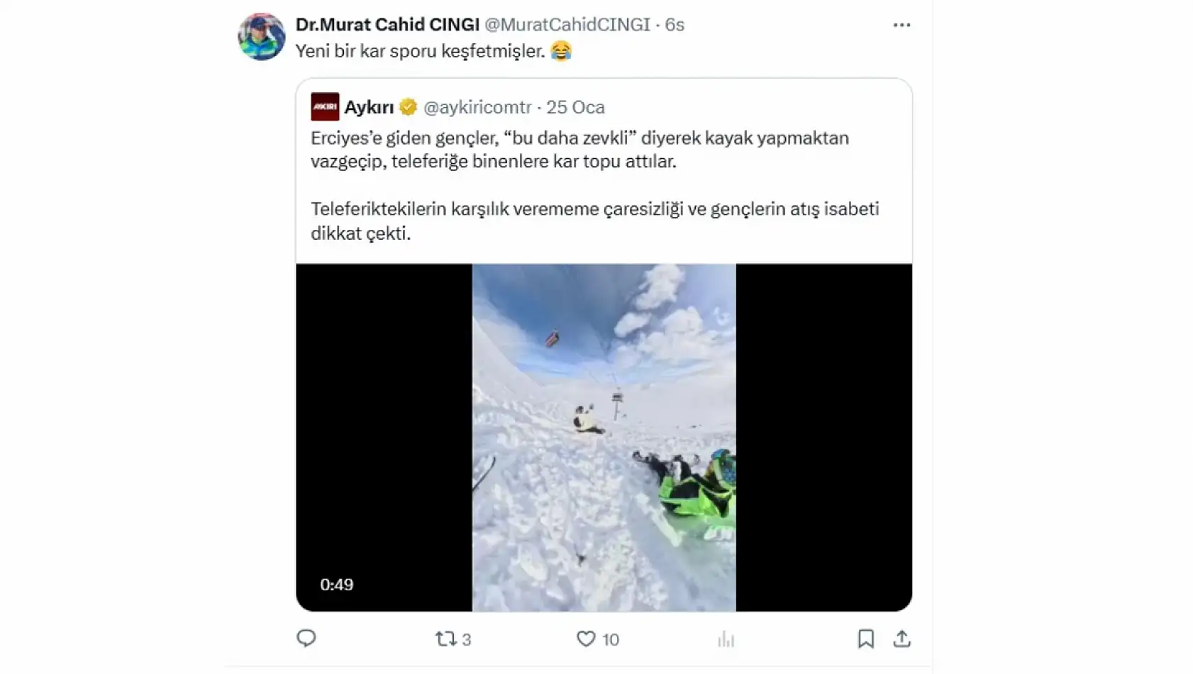 Kayseri sosyal medyadan kısa kısa - 26 Ocak