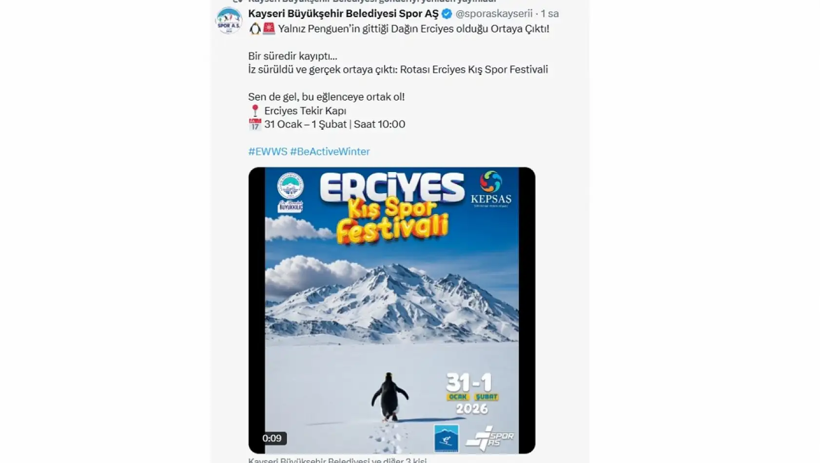 Kayseri sosyal medyadan kısa kısa - 26 Ocak