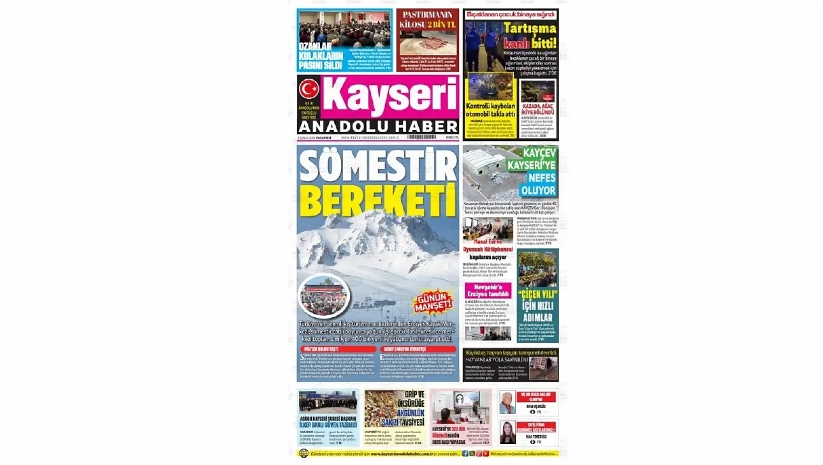 İşte Kayseri Gazetelerinde 2 Şubat Pazartesi gündemi…