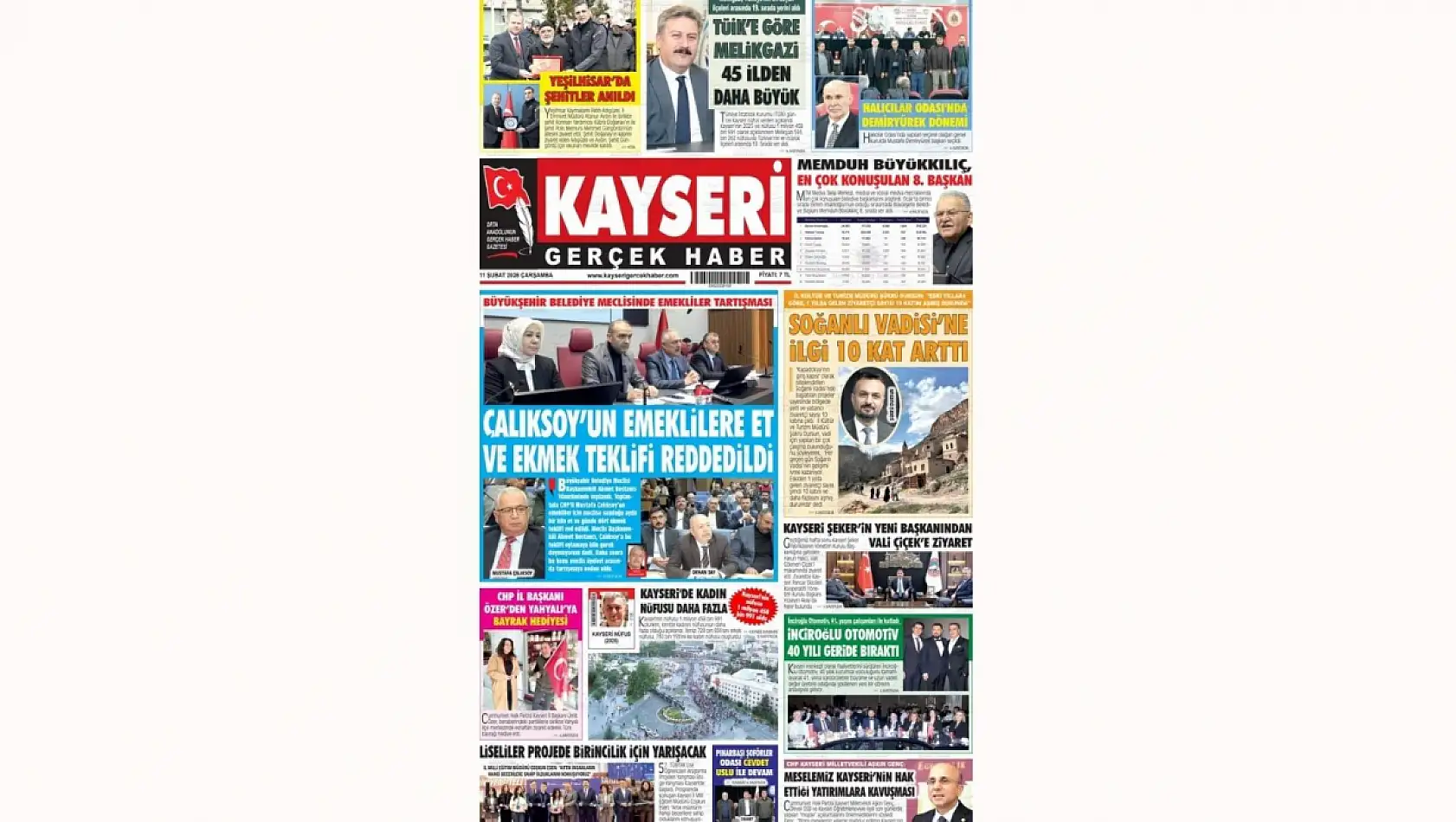 İşte Kayseri Gazetelerinde 11 Şubat Çarşamba gündemi…