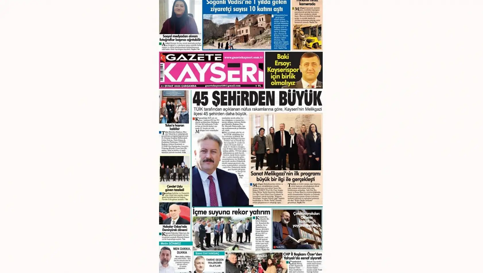 İşte Kayseri Gazetelerinde 11 Şubat Çarşamba gündemi…