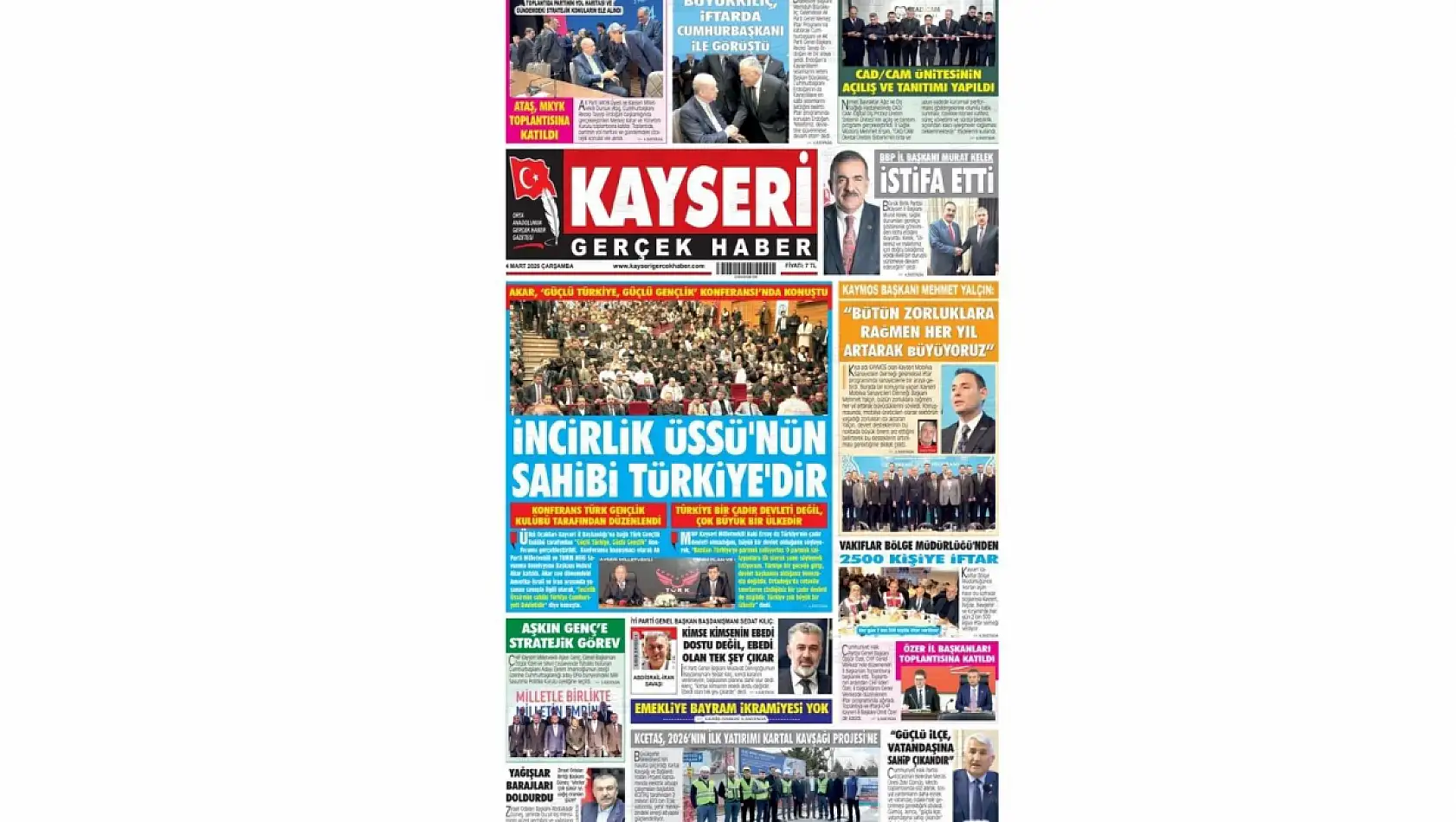 İşte Kayseri Gazetelerinde 4 Mart Çarşamba gündemi…