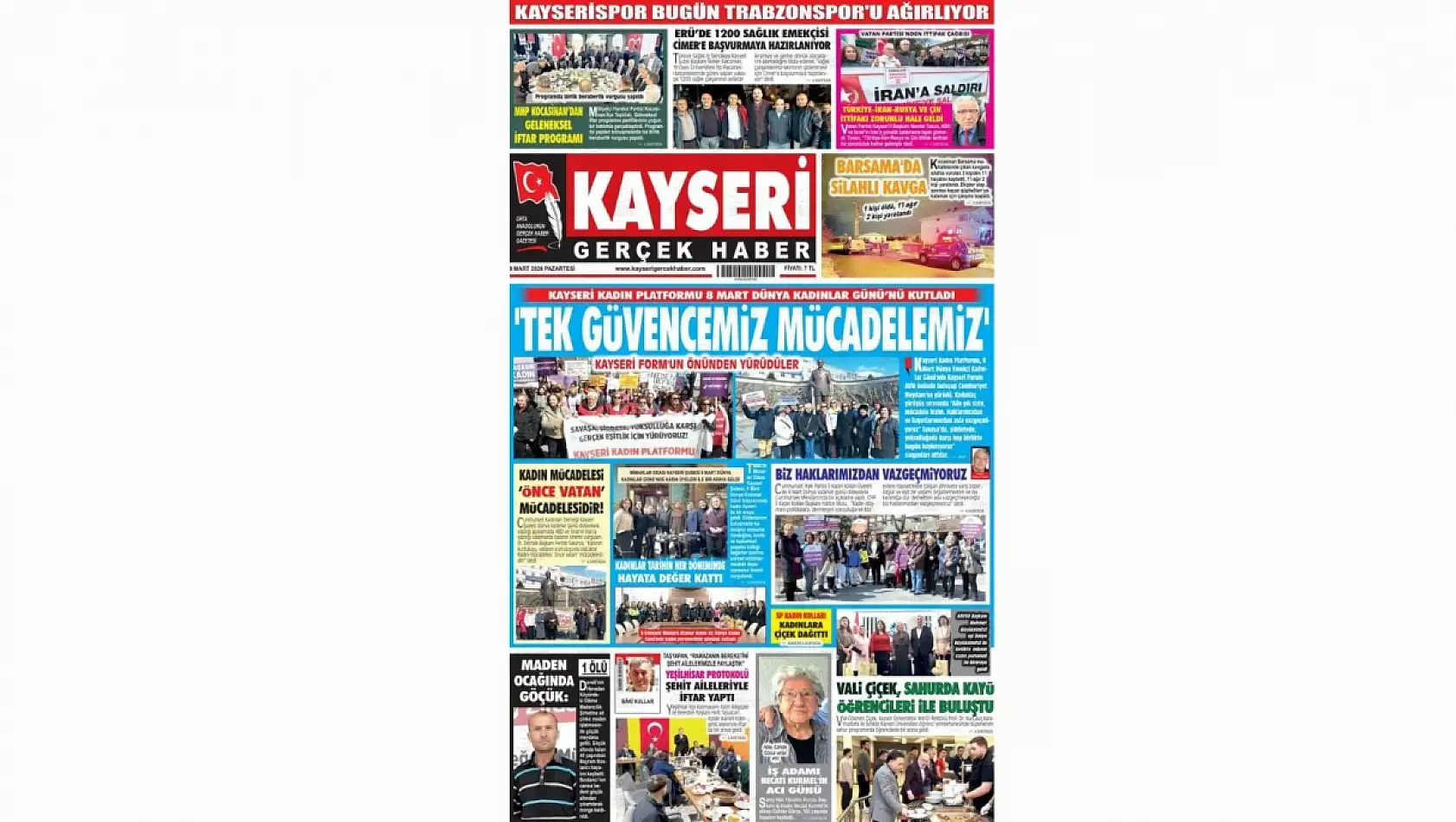 İşte Kayseri Gazetelerinde 9 Mart Pazartesi gündemi…