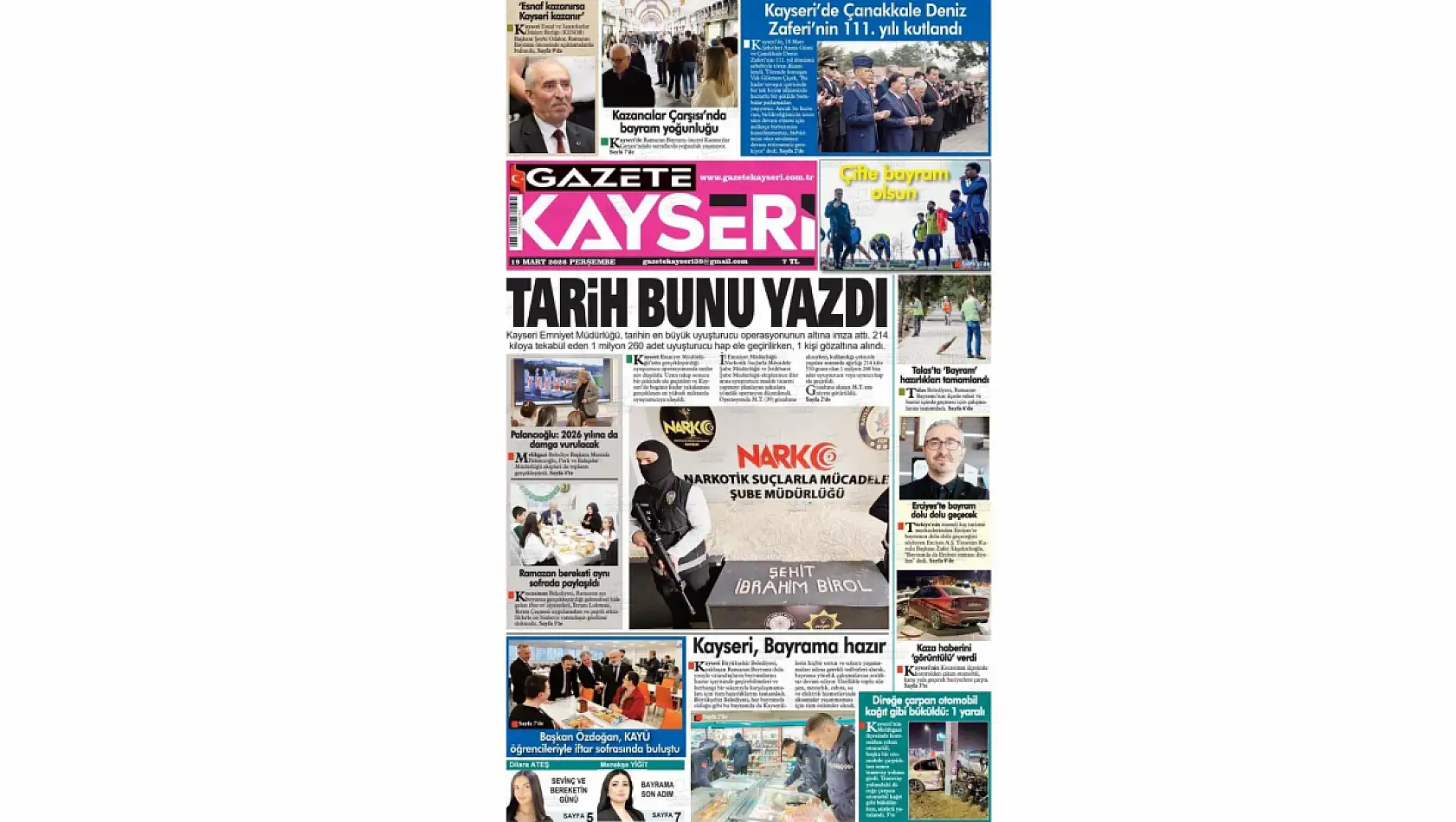 Kayseri Gazetelerinde Arefe günü gündem olan manşetler!