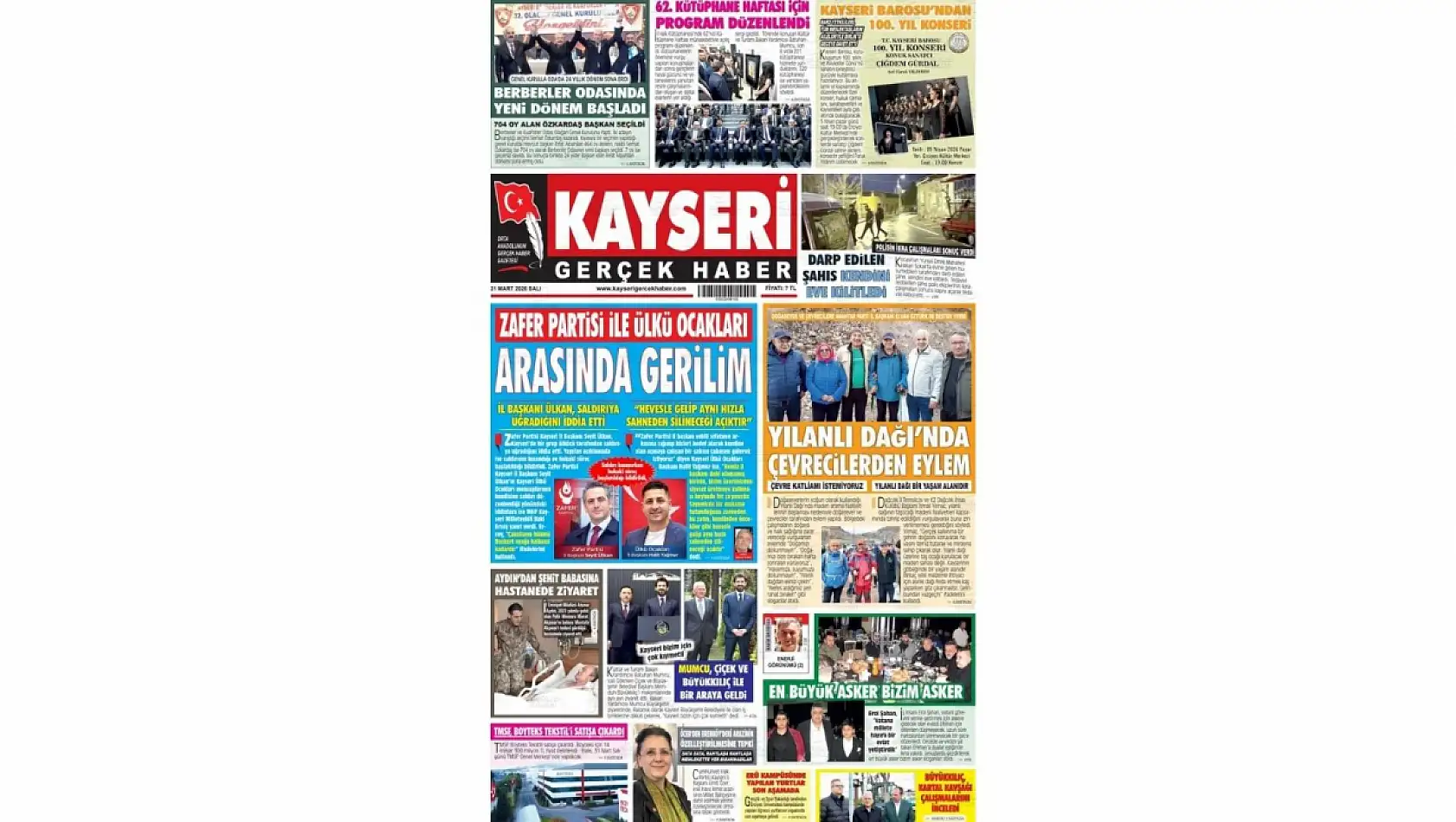Kayseri Gazetelerinde 31 Mart Salı günü öne çıkan başlıklar…