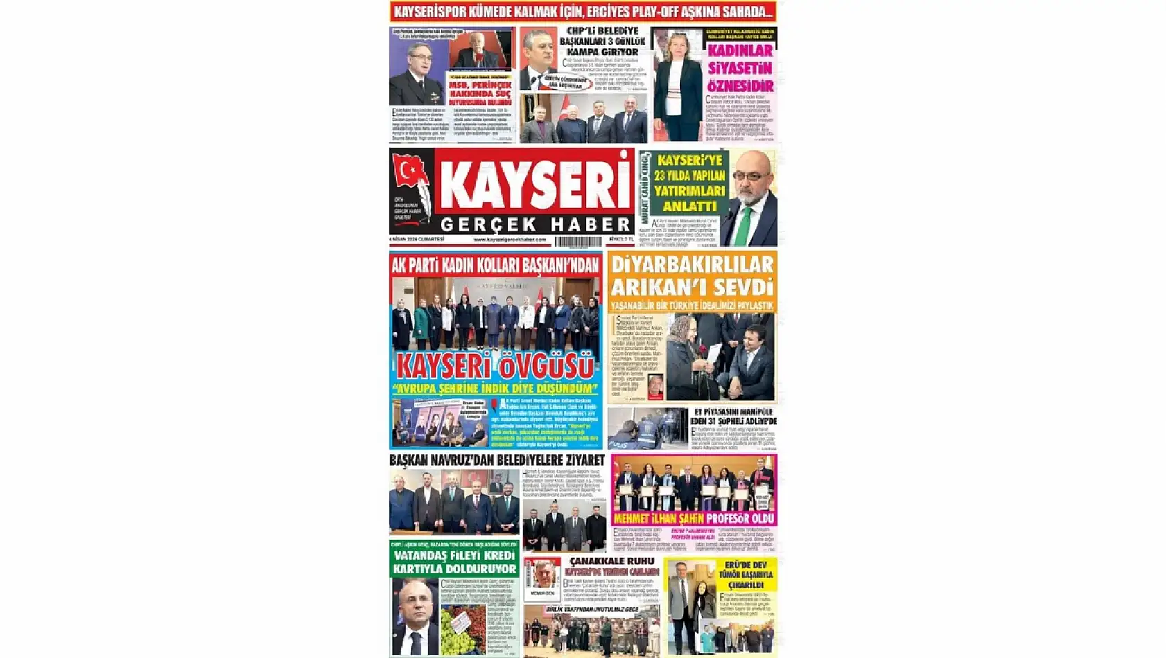Kayseri yerel gazetelerinden çarpıcı manşetler! (4 Nisan 2026)