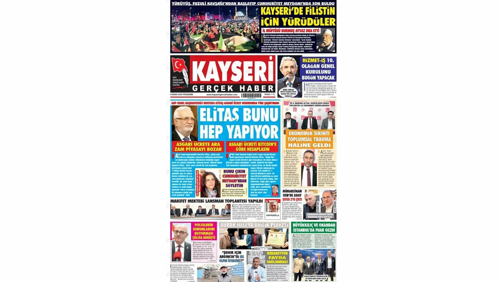 Argıncık, Talas, Elitaş… - İşte Kayseri Gazetelerinde 9 Nisan Perşembe gündemi!