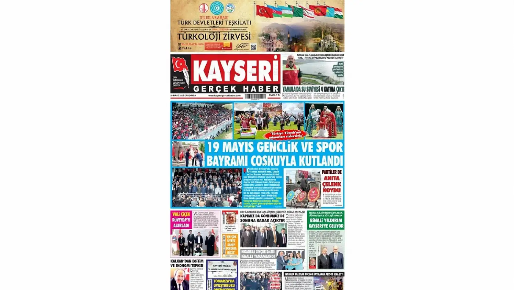 Kayseri Gazetelerinde 20 Mayıs Çarşamba günü öne çıkan başlıklar…
