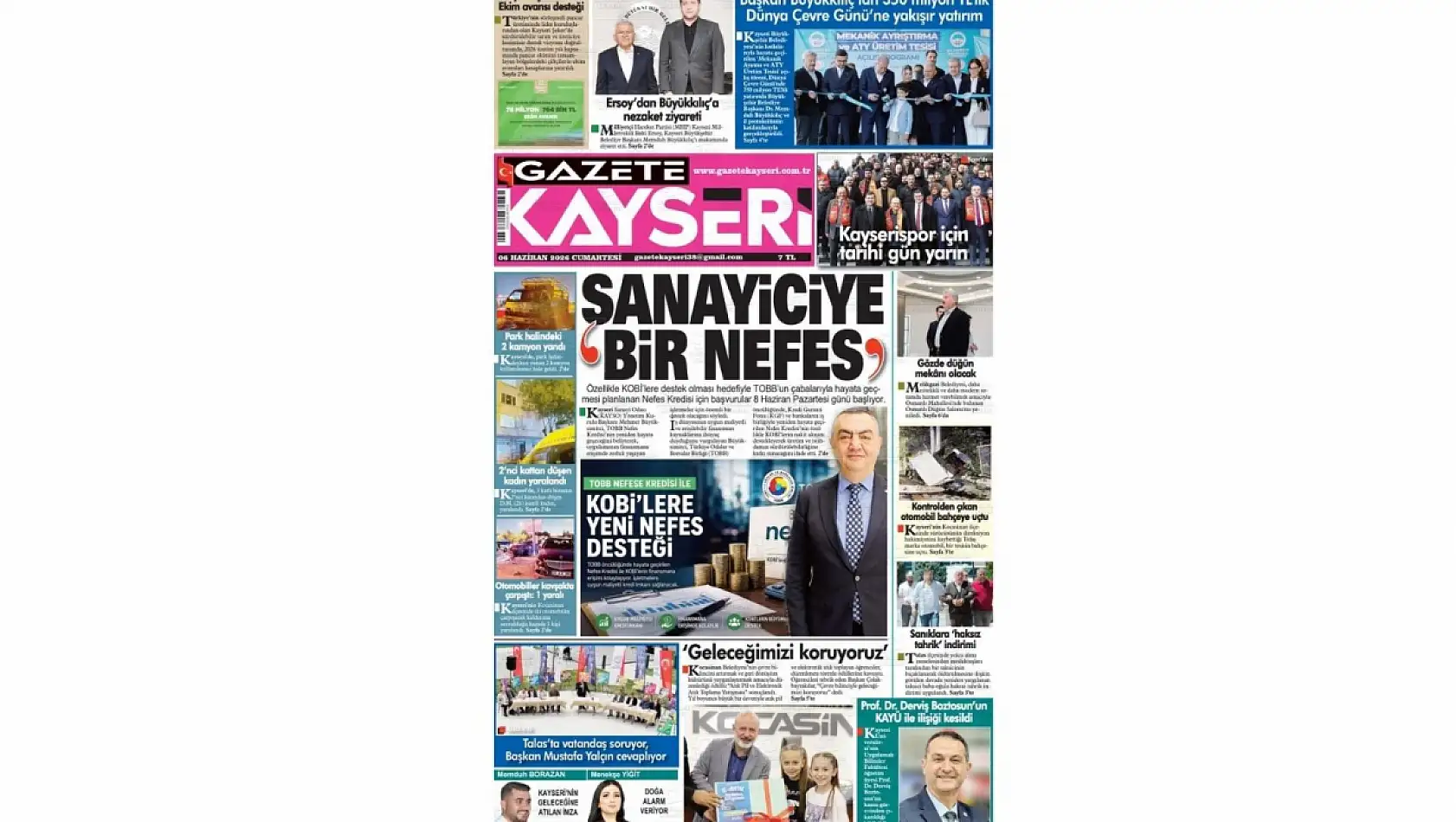 Kayseri Gazetelerinde 6 Haziran Cumartesi günü öne çıkan başlıklar…