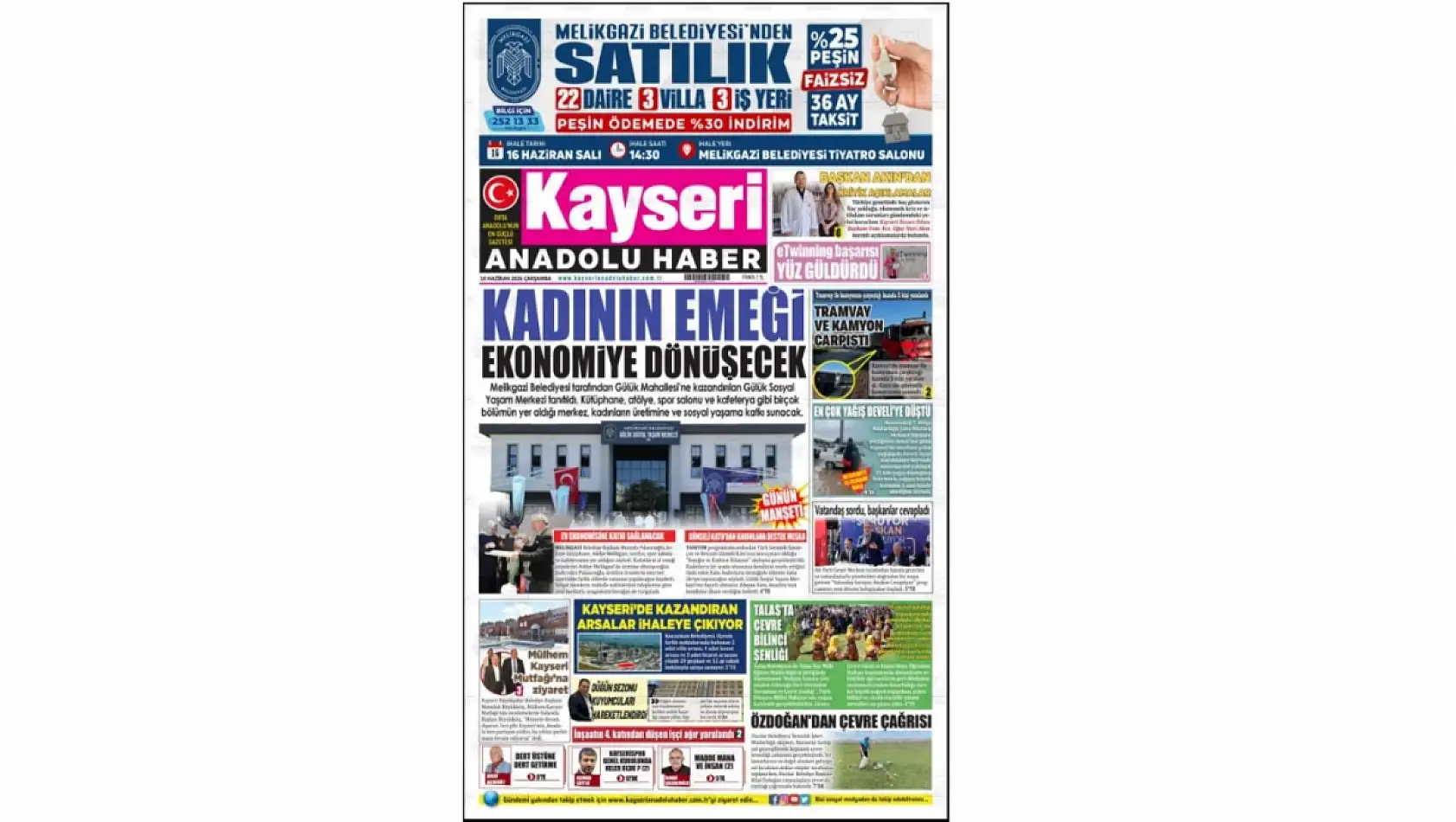 Kayseri Gazetelerinde 10 Haziran Çarşamba günü öne çıkan başlıklar…