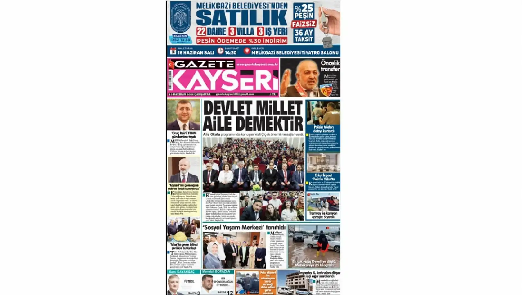 Kayseri Gazetelerinde 10 Haziran Çarşamba günü öne çıkan başlıklar…