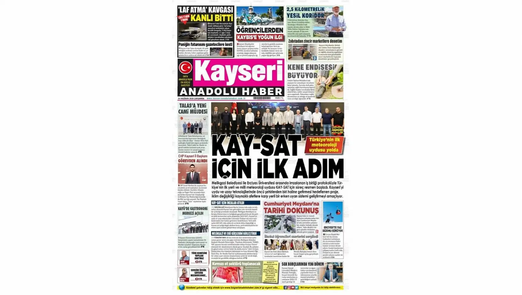 Kayseri Gazetelerinde 24 Haziran Çarşamba günü öne çıkan başlıklar…