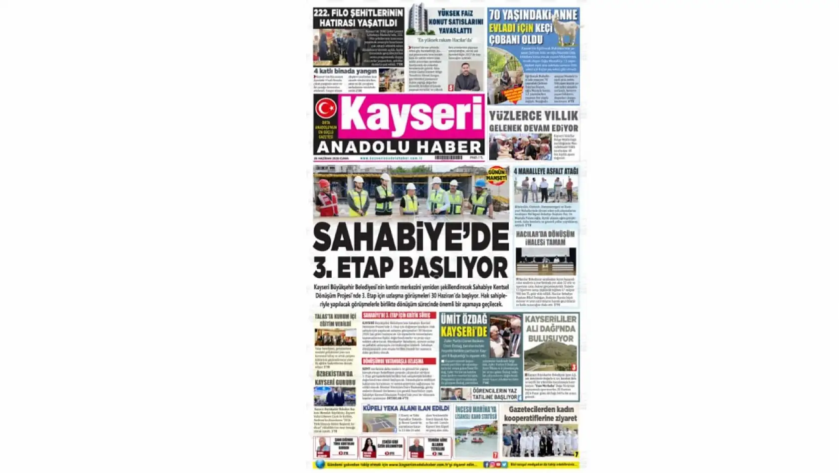 Kayseri Gazetelerinde 26 Haziran Cuma günü öne çıkan başlıklar…
