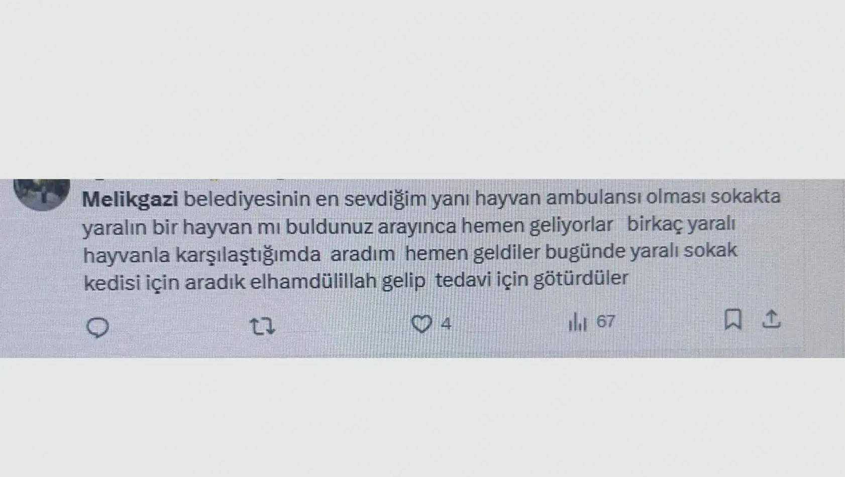 Kayserili belediyenin övgü aldığı o hizmet!