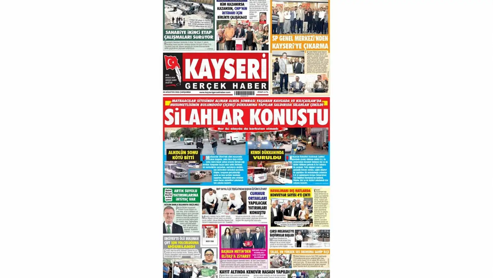 Kayseri gazeteleri 20 Ağustos Çarşamba gündemi – İşte öne çıkan manşetler!