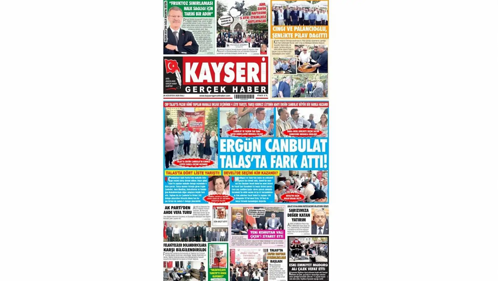 İşte Kayseri Gazetelerinde 26 Ağustos Salı gündemi…