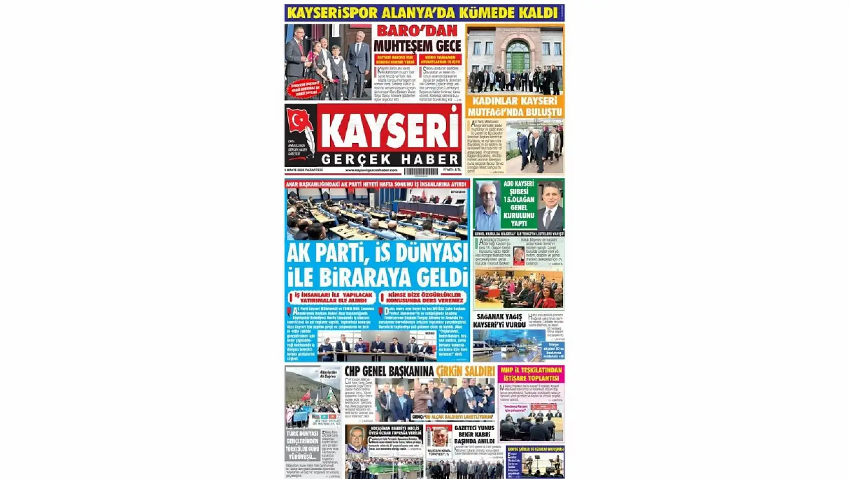 Kayseri Gazetelerinde 5 Mayıs Pazartesi gündemi – İşte basında öne çıkan manşetler...