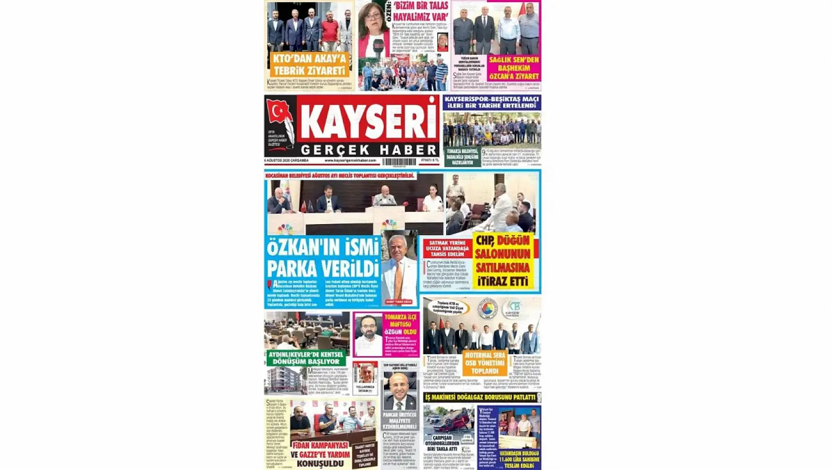 Kayseri gazeteleri 6 Ağustos Çarşamba gündemi – İşte öne çıkan manşetler!