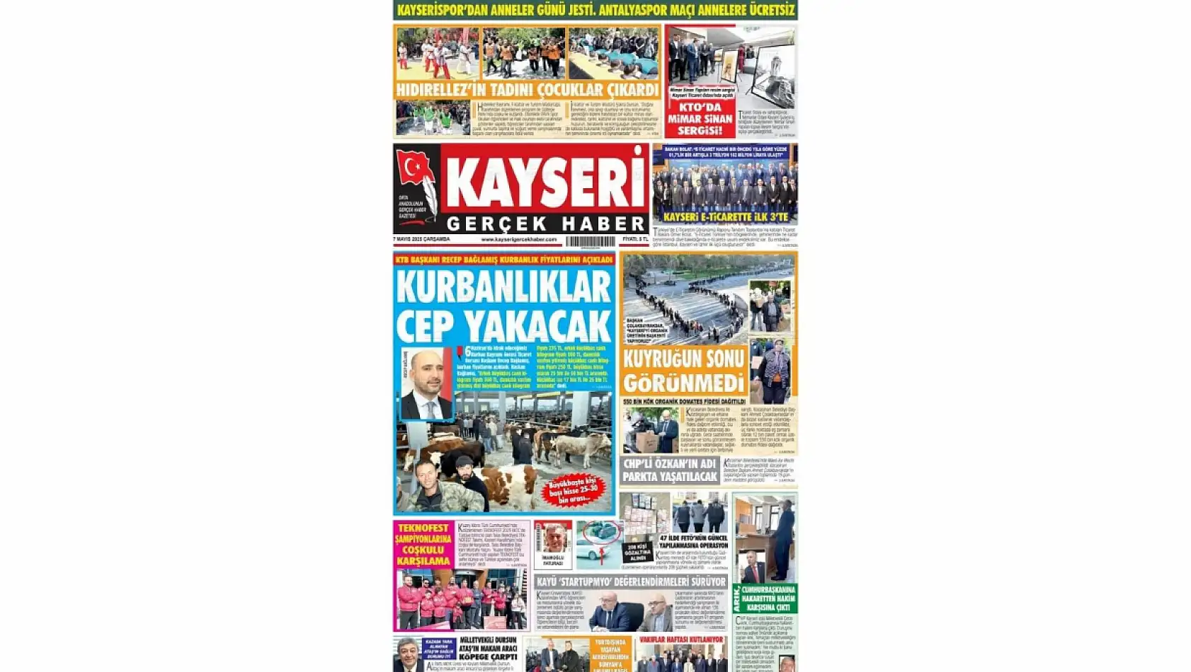 Kayseri Gazetelerinde 7 Mayıs Çarşamba gündemi – İşte basında öne çıkan manşetler...