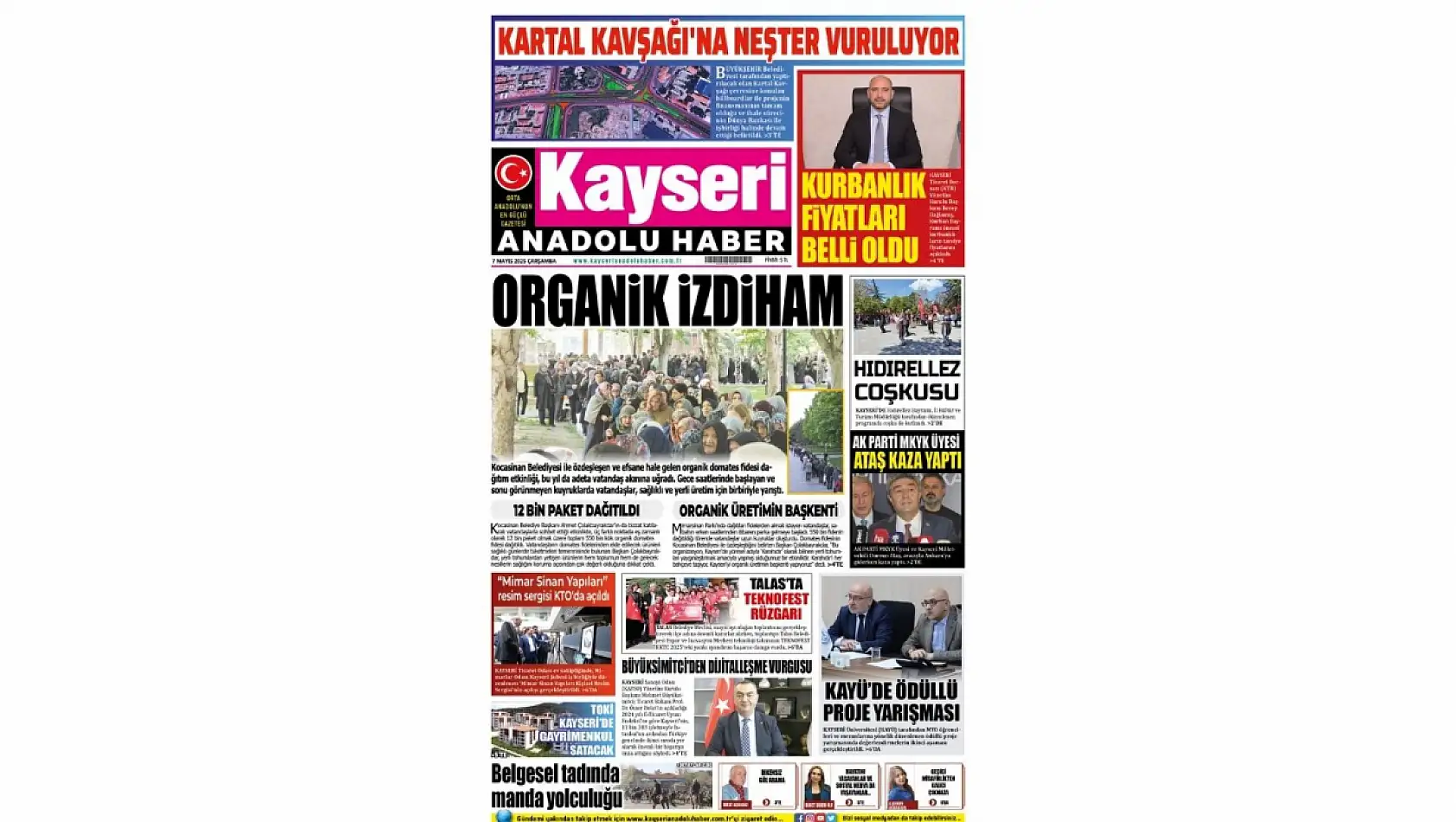 Kayseri Gazetelerinde 7 Mayıs Çarşamba gündemi – İşte basında öne çıkan manşetler...