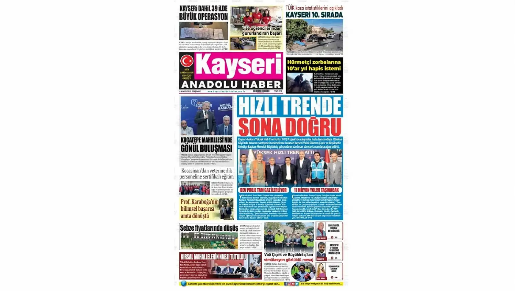 Kayseri Gazetelerinde 8 Mayıs Perşembe gündemi – İşte yerel basında öne çıkan manşetler...