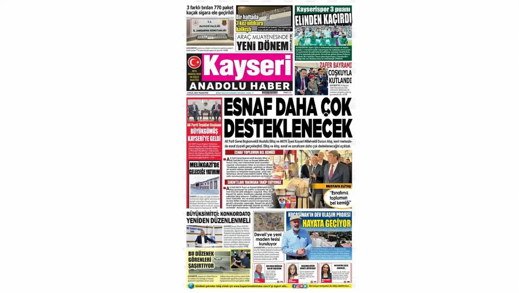 Kayseri gazeteleri 1 Eylül Pazartesi gündemi – İşte öne çıkan manşetler!