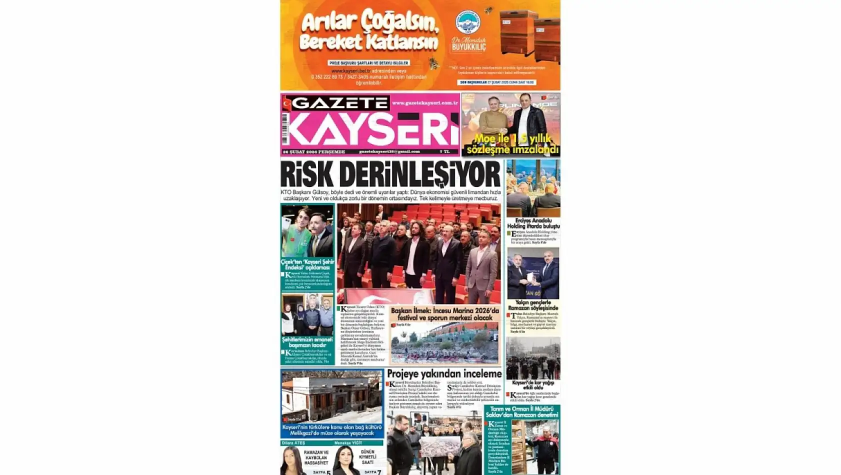 Vali Çiçek ve Gülsoy, yerel gazetelerin manşetini belirledi - 26 Şubat 2026