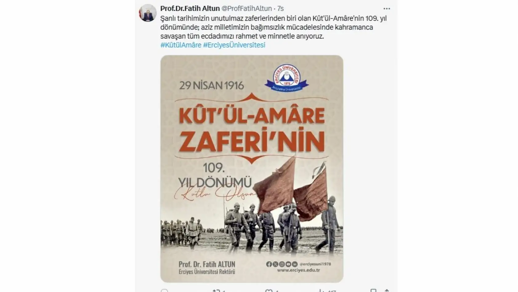 Kayseri'de 29 Nisan Salı günü sosyal medyada neler paylaşıldı?