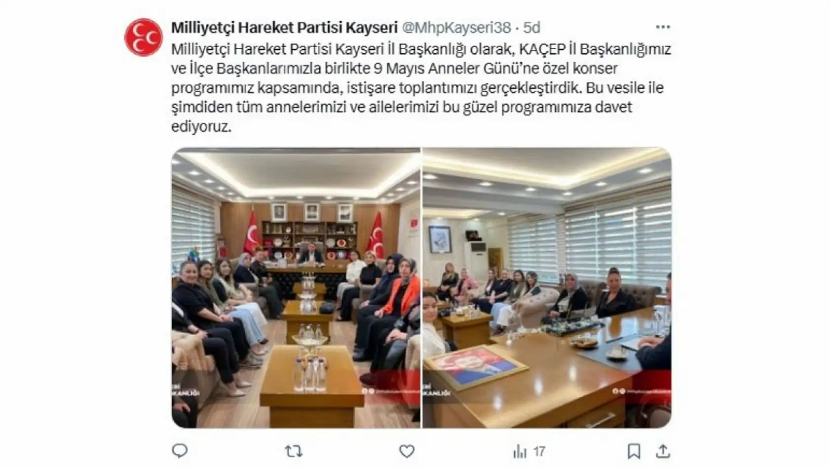 Kayseri'de 29 Nisan Salı günü sosyal medyada neler paylaşıldı?