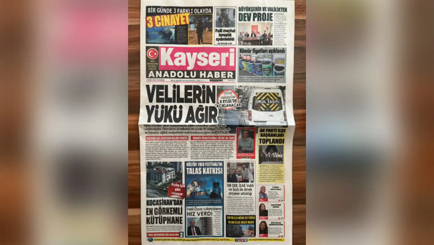 Kayseri yerel gazeteleri şehrin gündemini belirledi – İşte 3 Eylül öne çıkan manşetler!