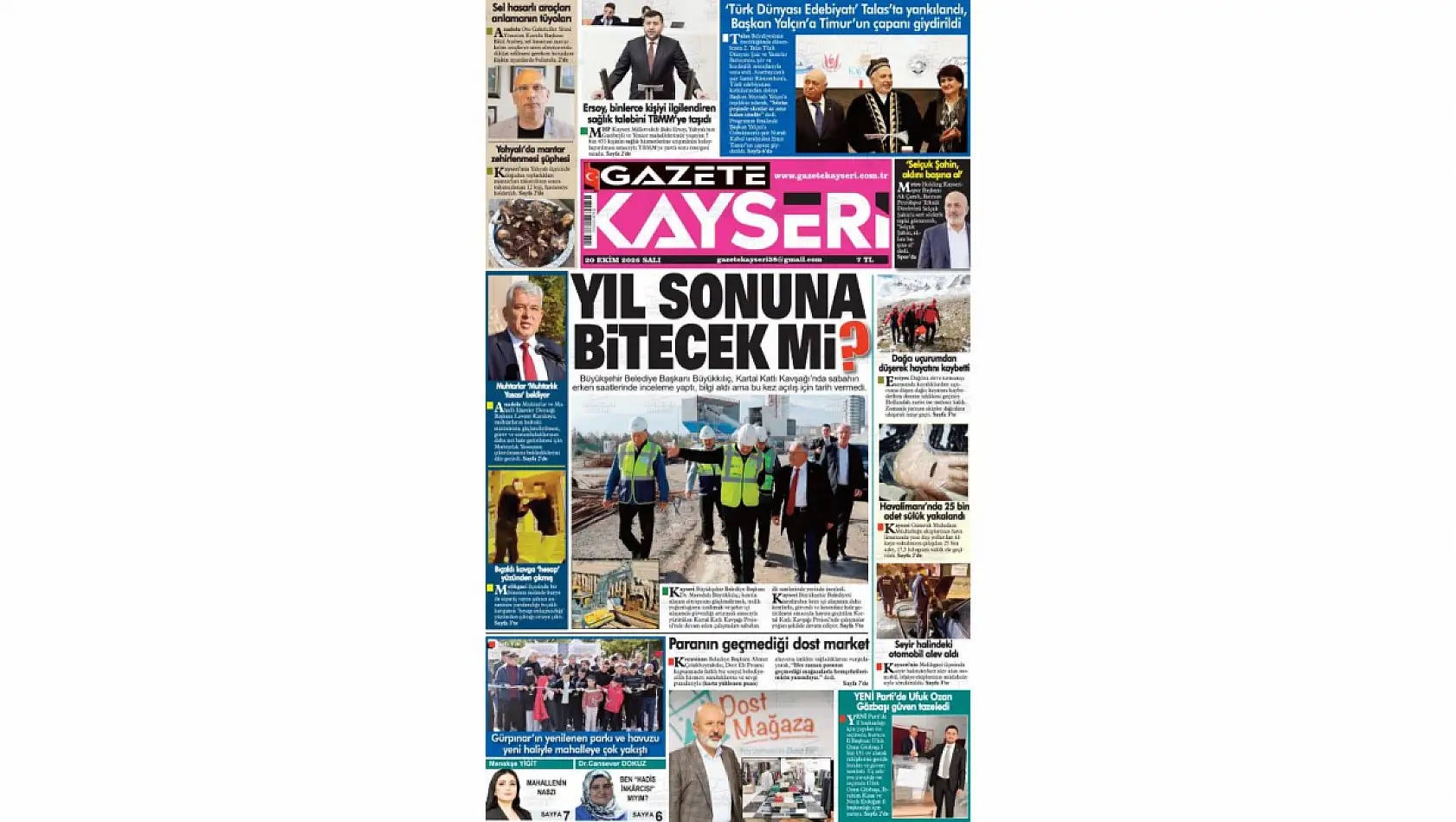 Kayseri'nin 20 Ekim 2026 gündemi: Ufuk Ozan Gözbaşı, Kartal Katlı Kavşağı, Kayseri Havalimanı...