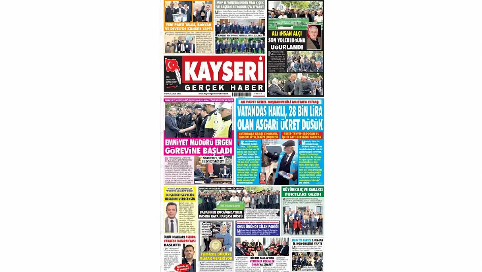 Kayseri yerel gazetelerinden çarpıcı manşetler: Dağ kızağı, Sinan Ergen, zihinsel engelli...
