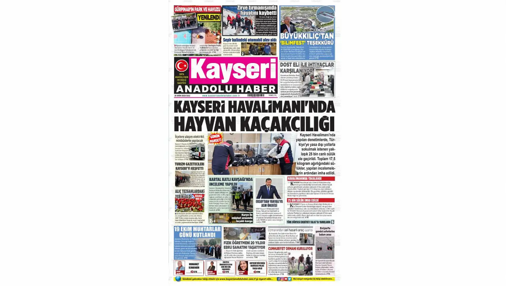Kayseri'nin 20 Ekim 2026 gündemi: Ufuk Ozan Gözbaşı, Kartal Katlı Kavşağı, Kayseri Havalimanı...