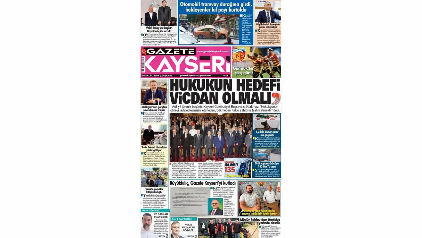 Kayseri yerel gazeteleri 2 Eylül sabahına hangi manşetlerle çıktı?