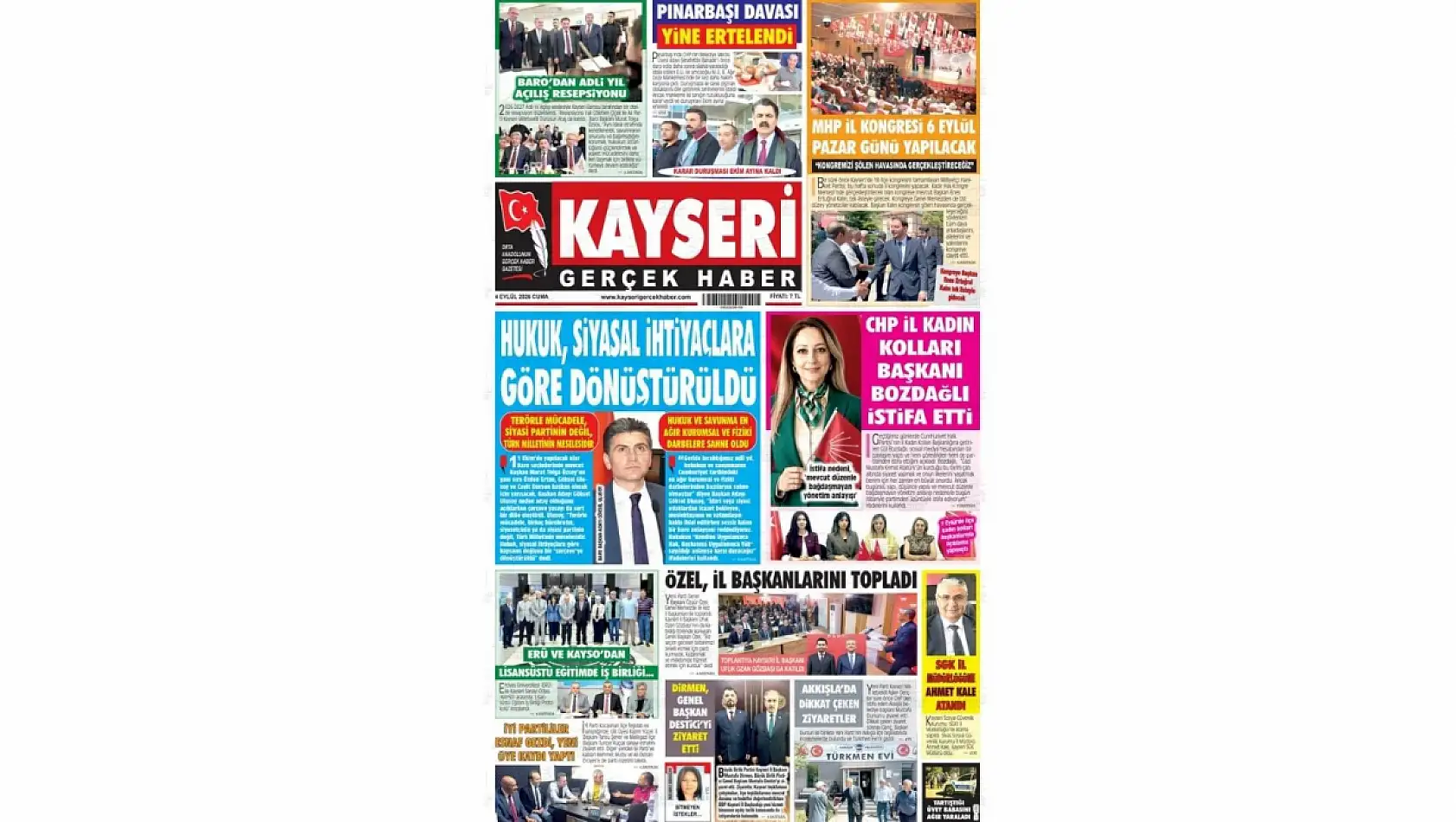 Kayseri yerel gazeteleri 4 Eylül sabahına hangi manşetlerle çıktı?