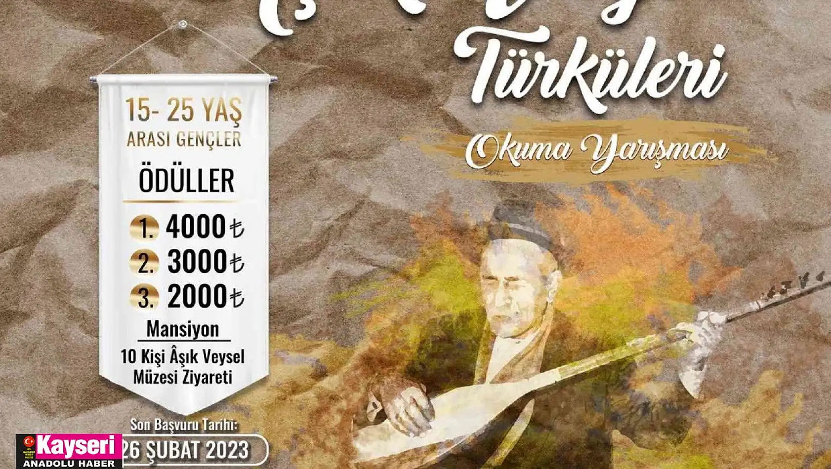 KAYMEK'ten Aşık Veysel türkülerini okuma yarışması