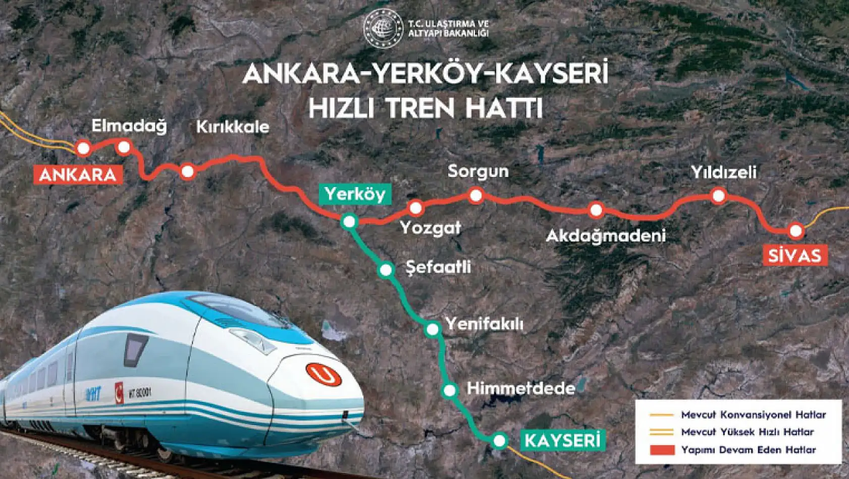 Kayseri-Ankara hızlı tren hattında yeni gelişme!