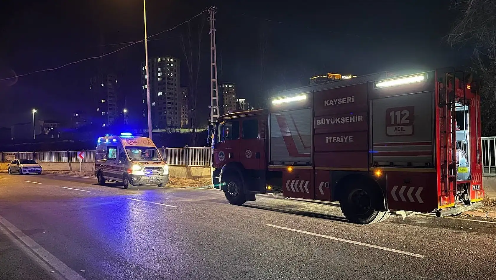 Kayseri'de gece saatlerinde korkutan yangın!