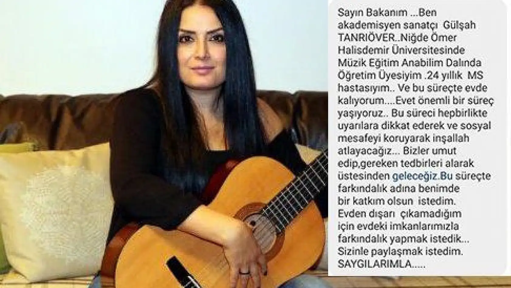 MS hastası akademisyen, bestelediği şarkıyı Bakan Koca'ya gönderdi