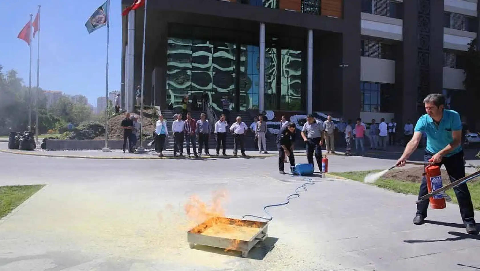 Melikgazi'de yangın tatbikatı yapıldı