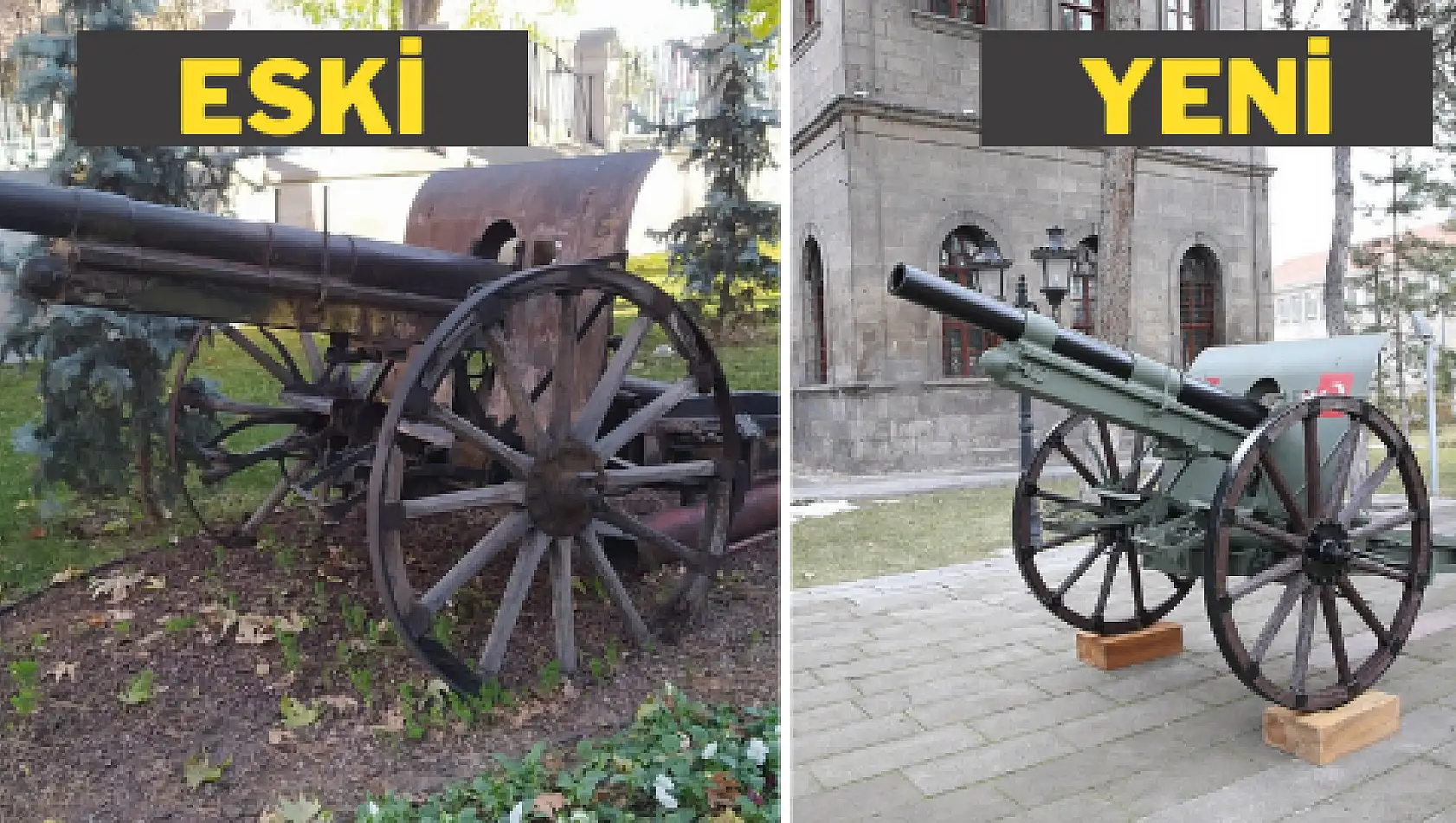 77 yıllık sahra topu yenilendi