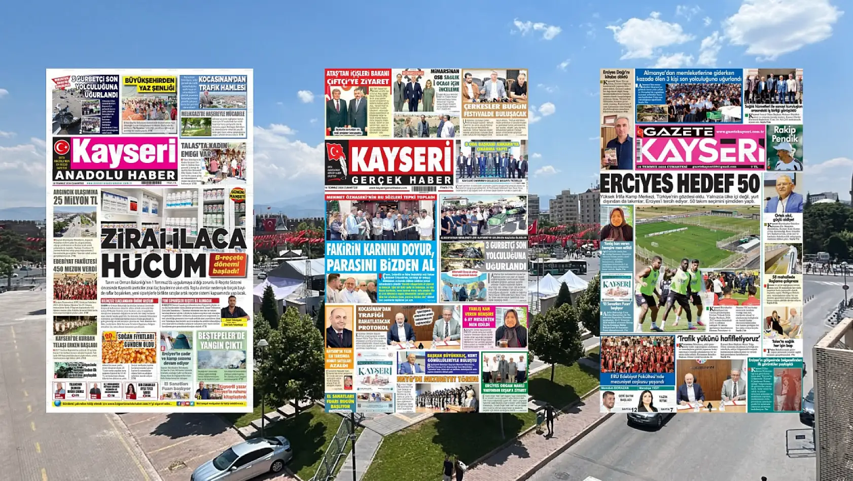 Kayseri yerel gazeteleri 18 Temmuz sabahına hangi manşetlerle çıktı?