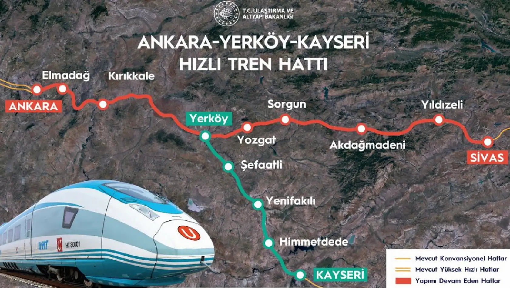 Yerköy-Kayseri hızlı tren hattı için Birleşik Krallık ile 1,2 milyar avroluk sözleşme