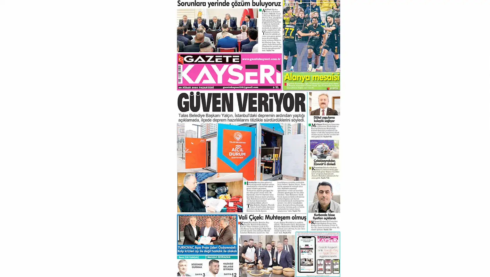 Kayseri Gazetelerinde 28 Nisan Pazartesi gündemi – İşte yerel basında öne çıkan manşetler...