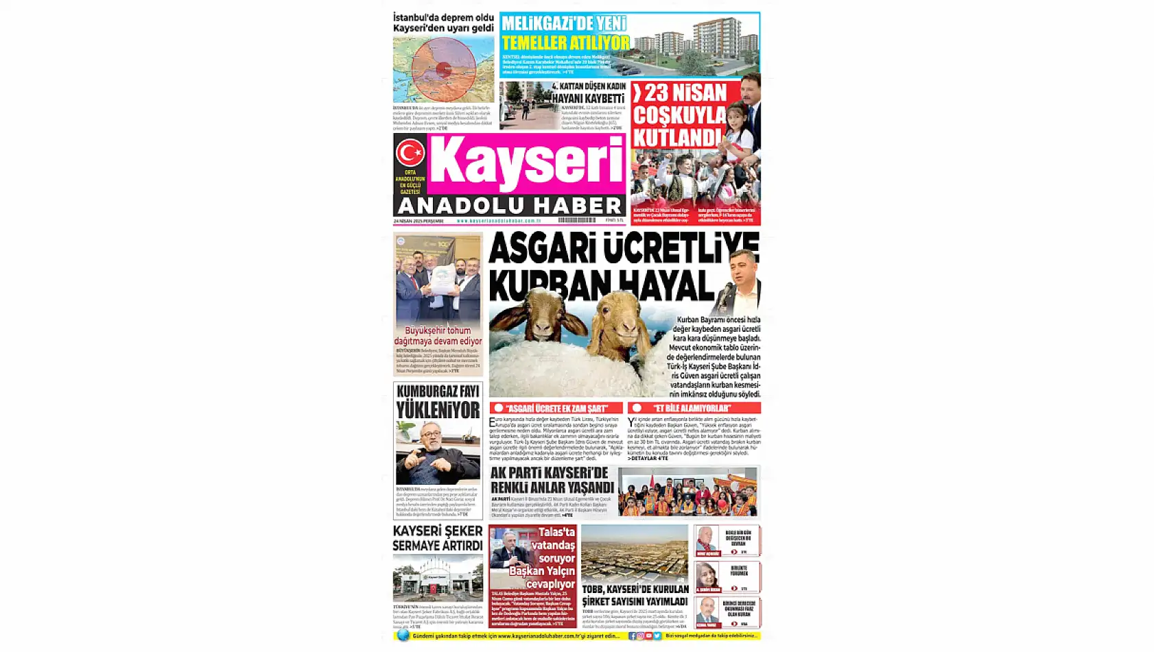 Kayseri'nin 24 Nisan gündemi – İşte öne çıkan başlıklar…