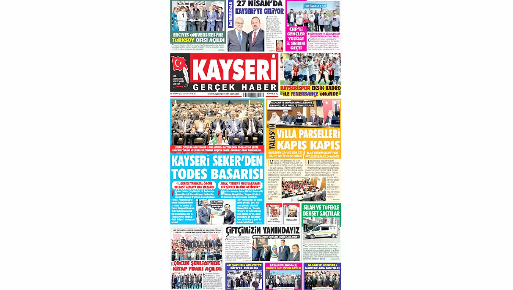 Kayseri Gazeteleri'nde 19 Nisan Cumartesi gündemi belli oldu - İşte yerel basında öne çıkan başlıklar…