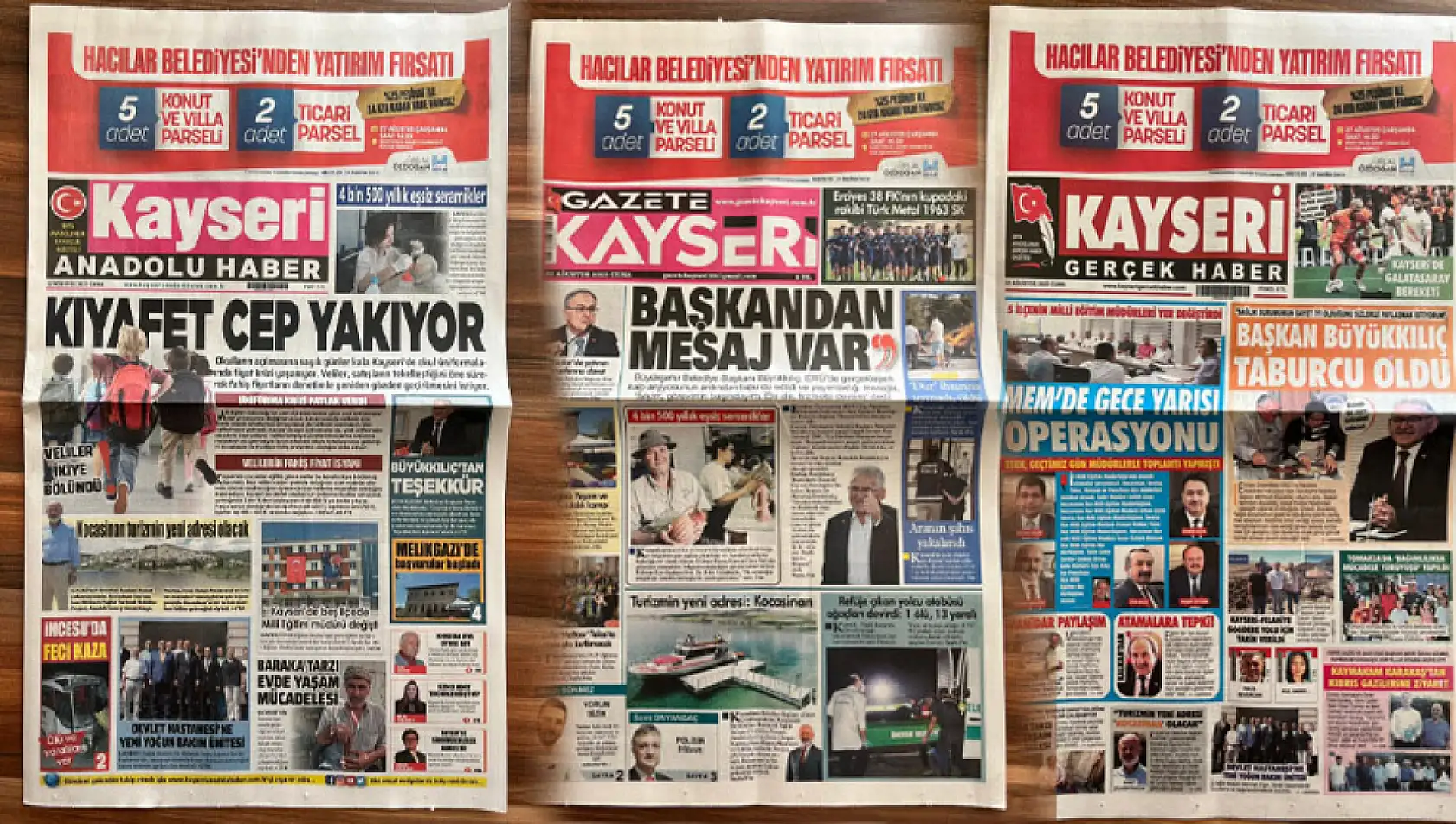 Kayseri basını 22 Ağustos'a böyle başladı – İşte öne çıkan manşetler!