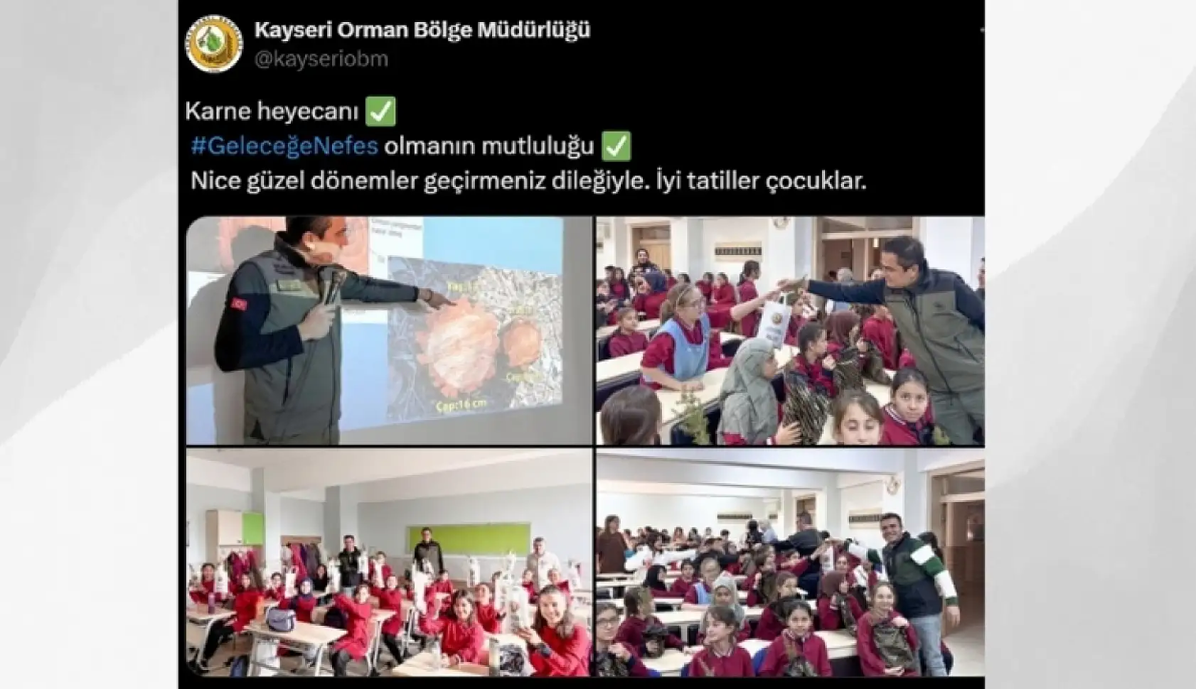 Kayseri'de sosyal medyada günün öne çıkanları: Karne heyecanı, yol çalışmaları, veda yemeği...