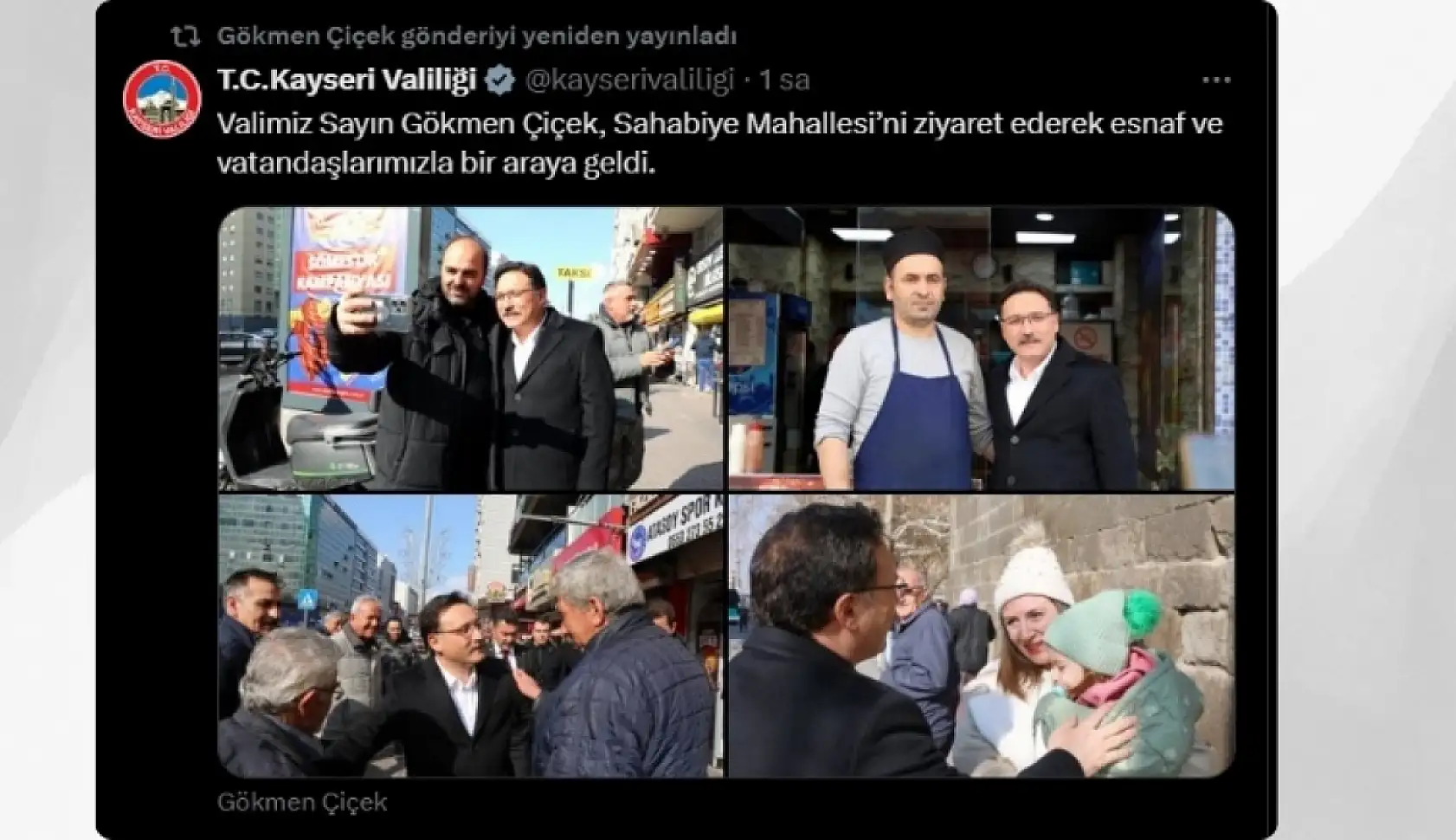 Kayseri'de sosyal medyada öne çıkan paylaşımlar: Ziyaret, hizmet aracı, toplantı...